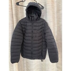 Unbranded Women Black Heated Puffer Jacket USB Electric Hooded Coat Medium
